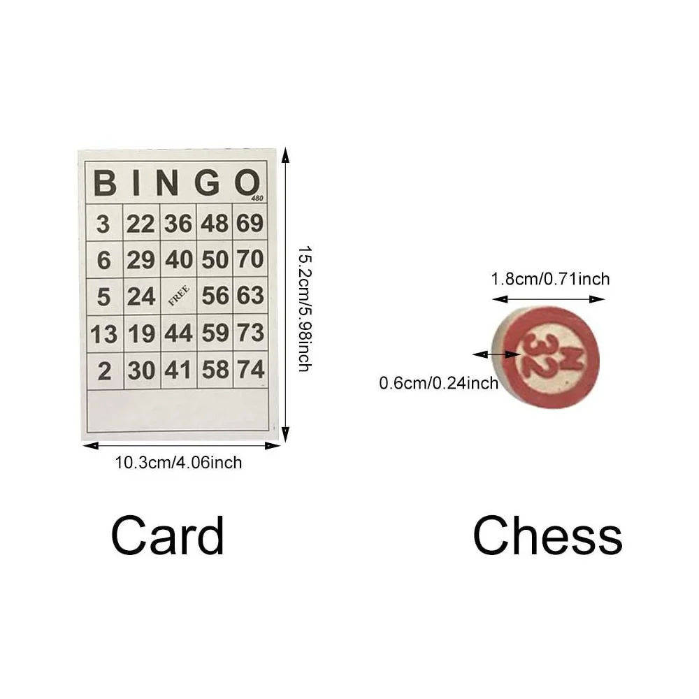 40 carte da bingo non ripetibili + 75 pezzi degli scacchi Gioco di bingo di intrattenimento digitale per bambini