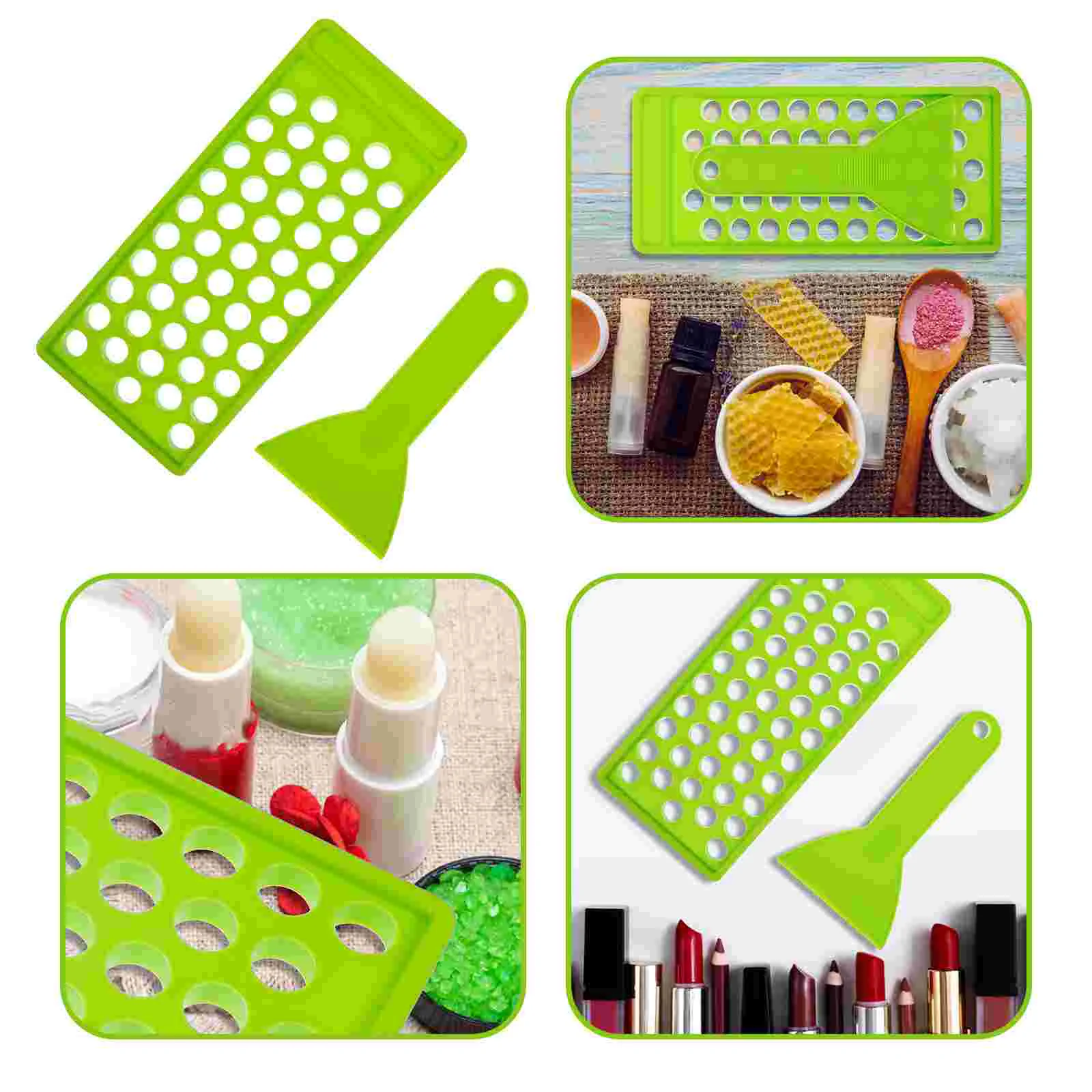 Lip Balm Maker Kit Lipstick Filling Tray Mold Containers Manual Craft and Spatula