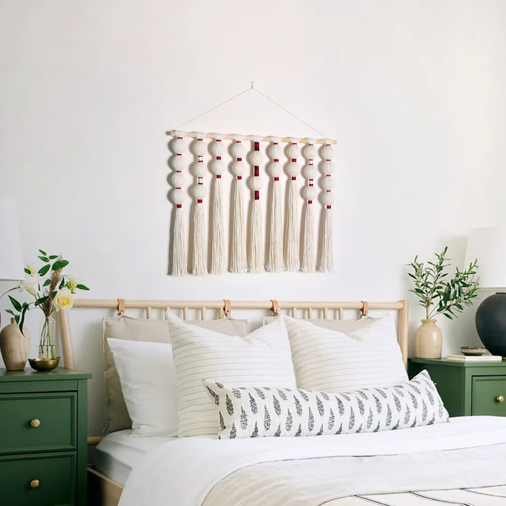 

New Design Eco-friendly Cord Ball Wall Hangings Macrame Tapestry Designs Home Wall Decoration for Bedroom Living Room