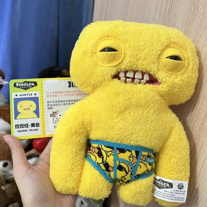 New Genuine Fuggler Teeth Monster Plush Doll Cute Funk Teeth Treasure Ugly Monster Funny Toy Shorts Plushie Doll Birthday Gift