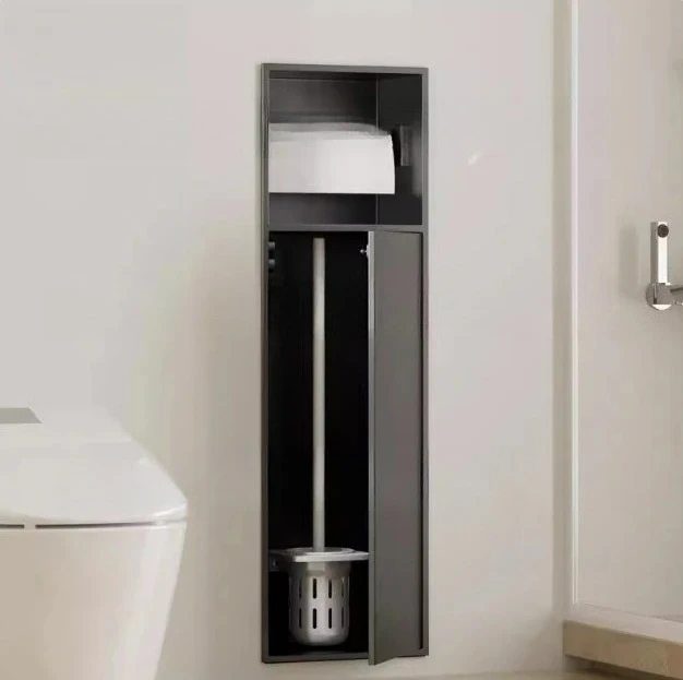 

Hidden Toilet Brush, Built-in Niche Organizer Box, Hidden 304 Stainless Steel Niche Toilet.