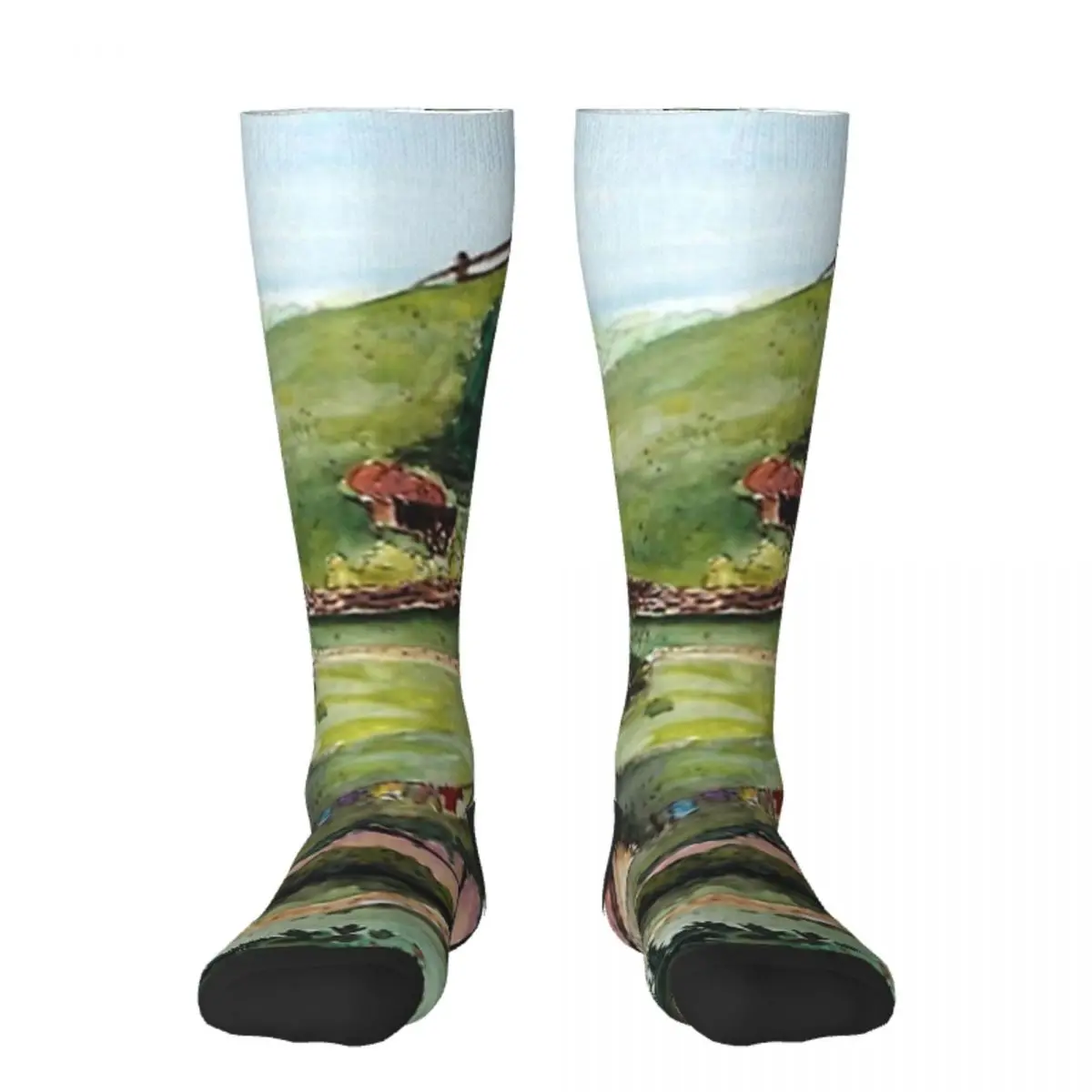 

Little Green House Socks japanese fashion retro Man Socks Women's