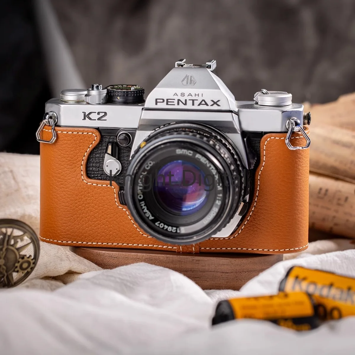 Custodia protettiva per mezza custodia per fotocamera in pelle di vacchetta vintage Custodia protettiva per accessori per fotocamera Pentax K2 фоторюкзак 1]