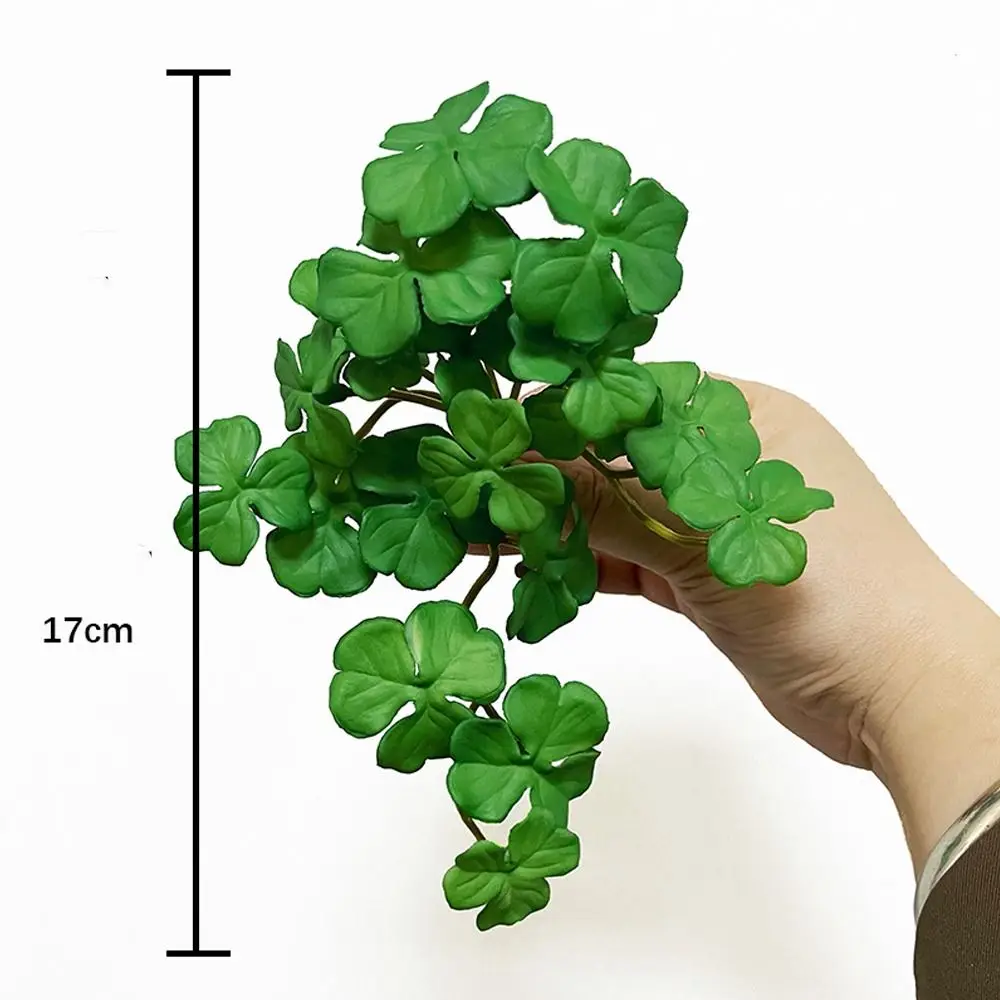 

Soft Artificial Copper Coin Grass Plants Handmade Realistic Fake Ivy Leaf Leaves Wall Hanging Mini Bouquet Home Decoration