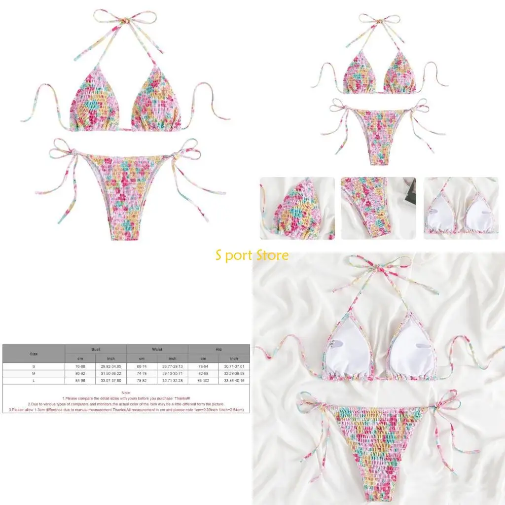 

U2JB Womens Split Swimsuit Comfortable 2-Pieces Swimming Suit Wrap High Cut Beachwear