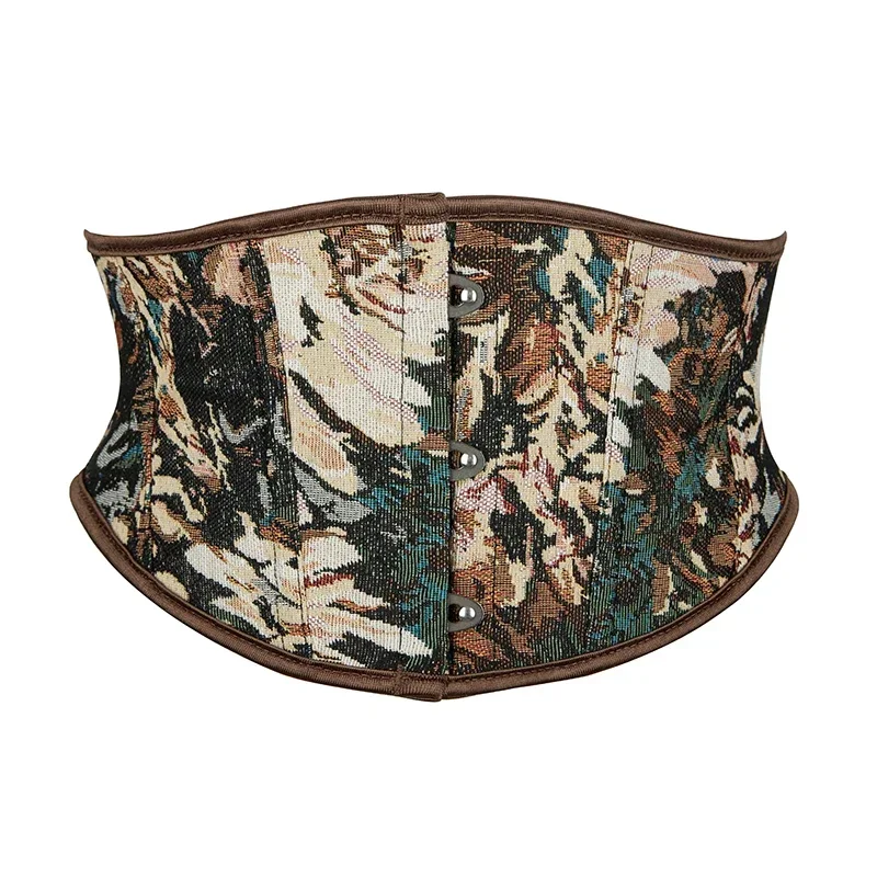 Underbust Corset for Women Oil Painting Style Short Waist Belt Brocade Traditional Frenulum  Slim Corset Bustier Waist Trainer