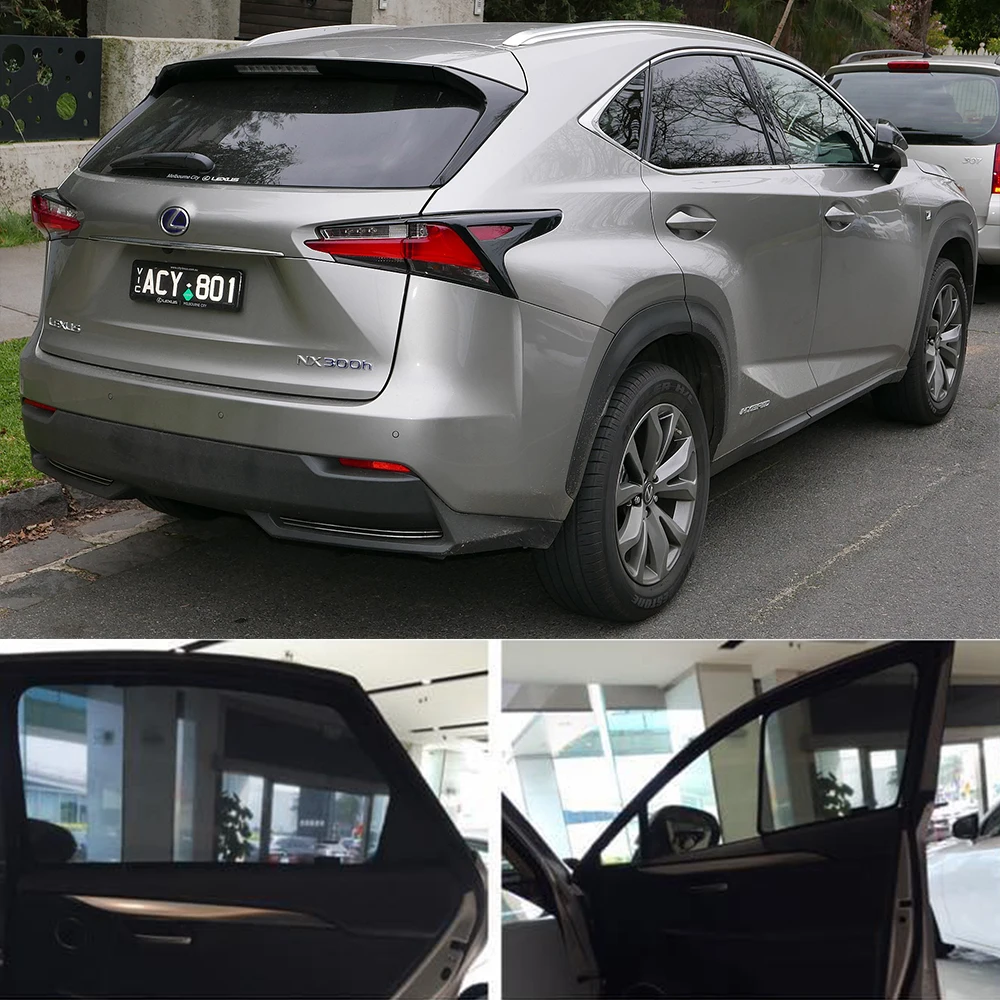 Dla Lexus NX 300h AZ10 2014-2021 Magnetyczna samochodowa osłona przeciwsłoneczna Zasłona przedniej szyby Tylna boczna osłona przeciwsłoneczna na okno dziecka