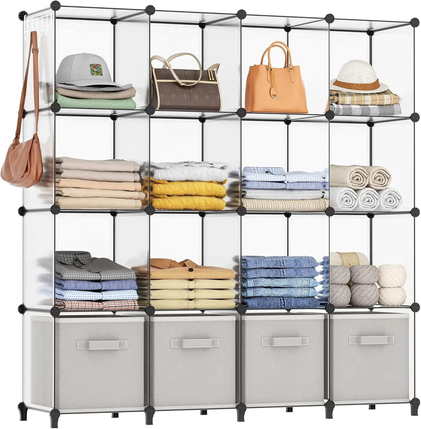 

16 Cube Storage Organizer for Clothes, Bedroom, Kids Room, Bathroom, Wardrobe and Garment Racks