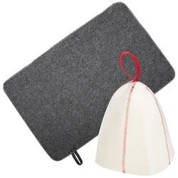 Hat Sauna Bath Feltset Russian Kit Men Room Caps Cushion Vaporariumhair Pad Salon Mat Bathroom Shower Flexible Spa Cover