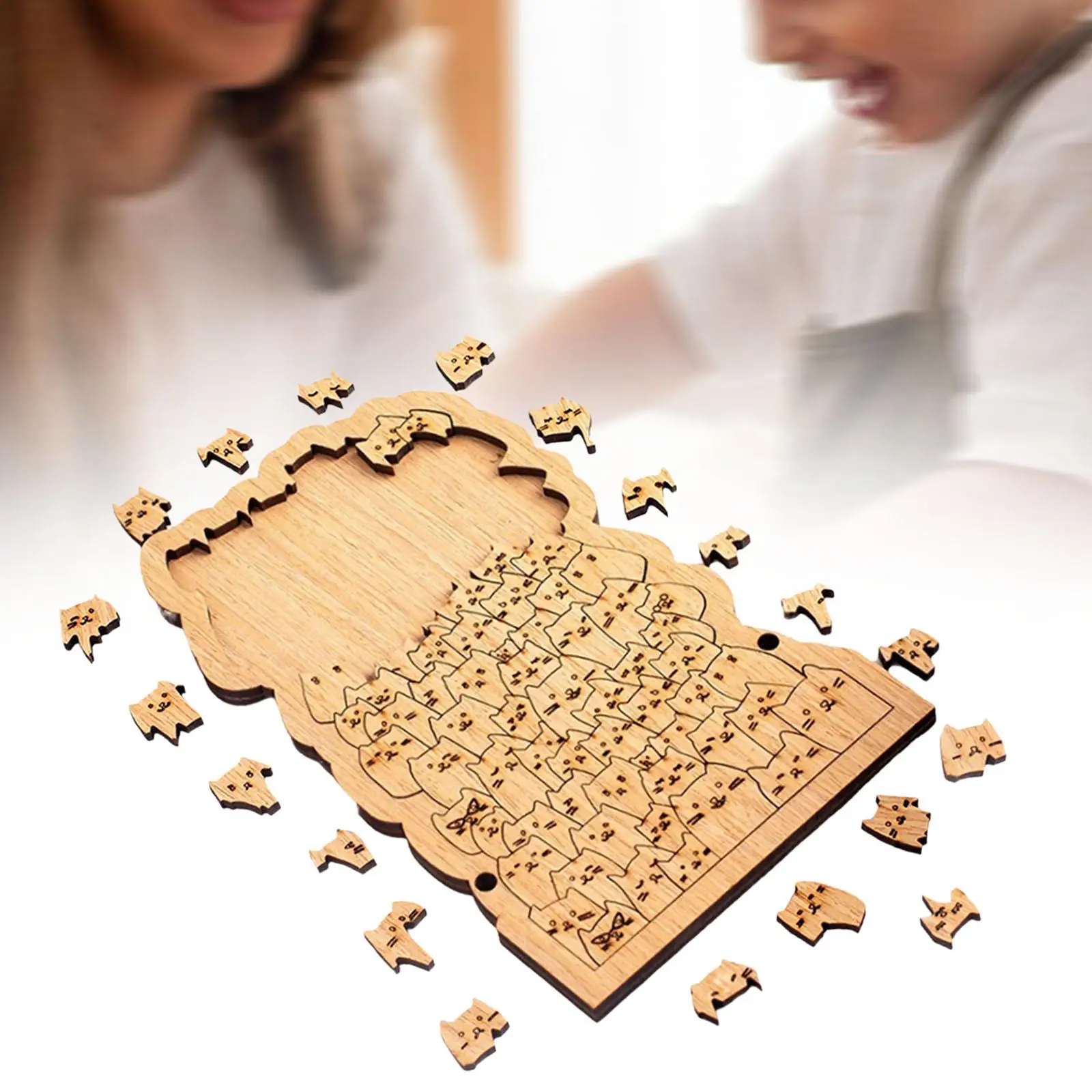 Montessori Toy Practicing Training Toy Wooden Puzzle Toy Shape Puzzle Board Game for Birthday Bedroom Party Classroom Kids