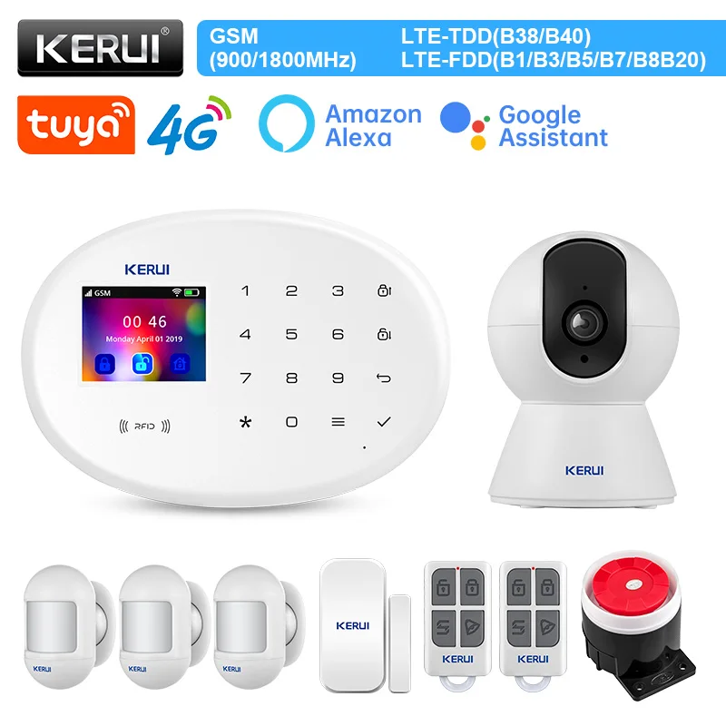 KERUI W204 4G Sistema di allarme touch panel di sicurezza domestica Tuya APP Controllo remoto Smart Life WIFI GSM Allarme antifurto