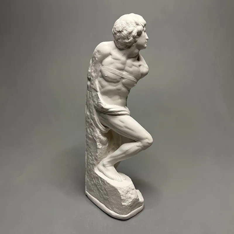 Michelangelo Neu Geschnitzte Gips-Skulptur Rebellen-Sklave Schreibtisch-Ornamente Kunst Dekorative Wohnaccessoires Vintage Wohndekor – Detail 3