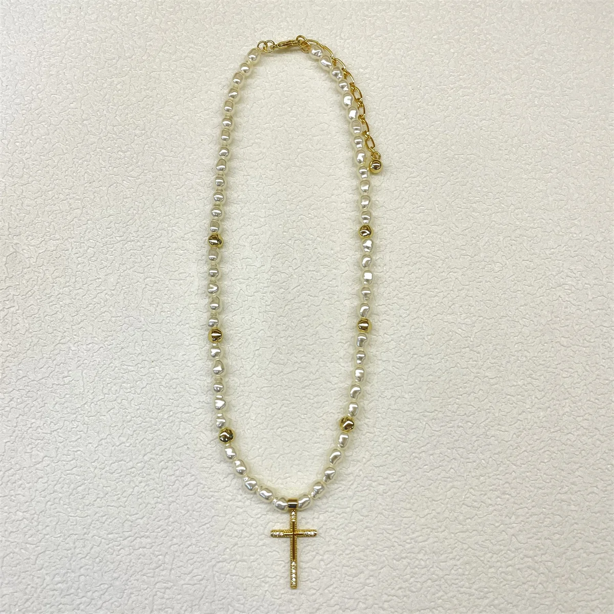 

SPN2303 Модный классический дизайн женское ожерелье с золотым покрытием Ультра светильник Сплав Крест бриллиант кулон жемчужное ожерелье