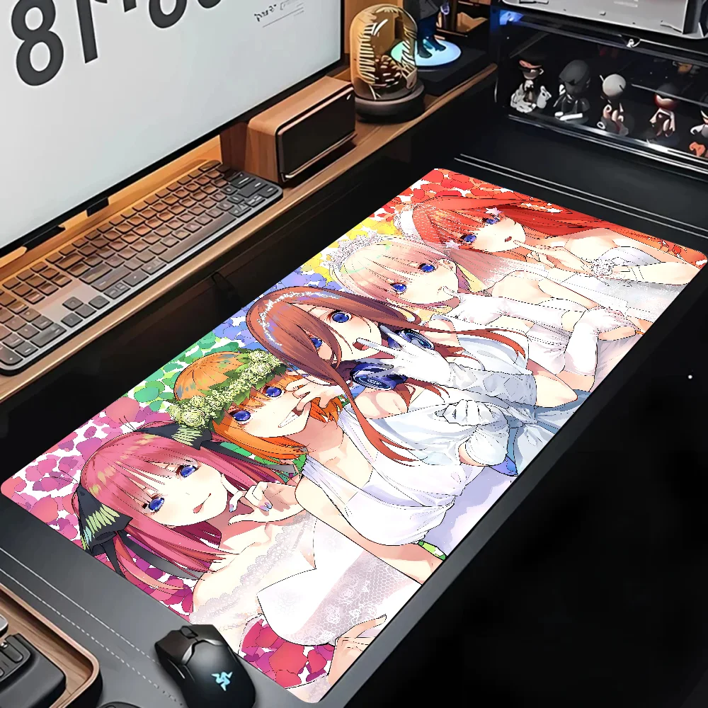 T-The quintuplets quintuplets mousepad แผ่นเมาส์สำหรับเล่นเกมส์ขนาดใหญ่ lockedge thickened คอมพิวเตอร์คีย์บอร์ดแผ่นรองปูโต๊ะตั้งโต๊ะ