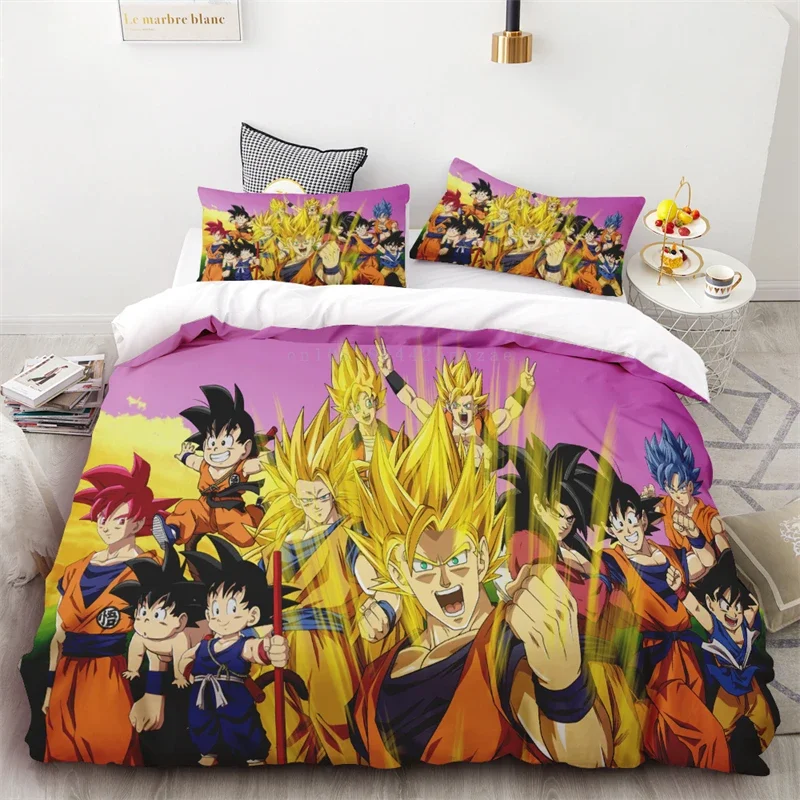 Juste de protection Dragon Ball Animation pour adultes et enfants, souvenirs d'enfance, doux et confortable, grand lit simple ou double, décor d'anniversaire