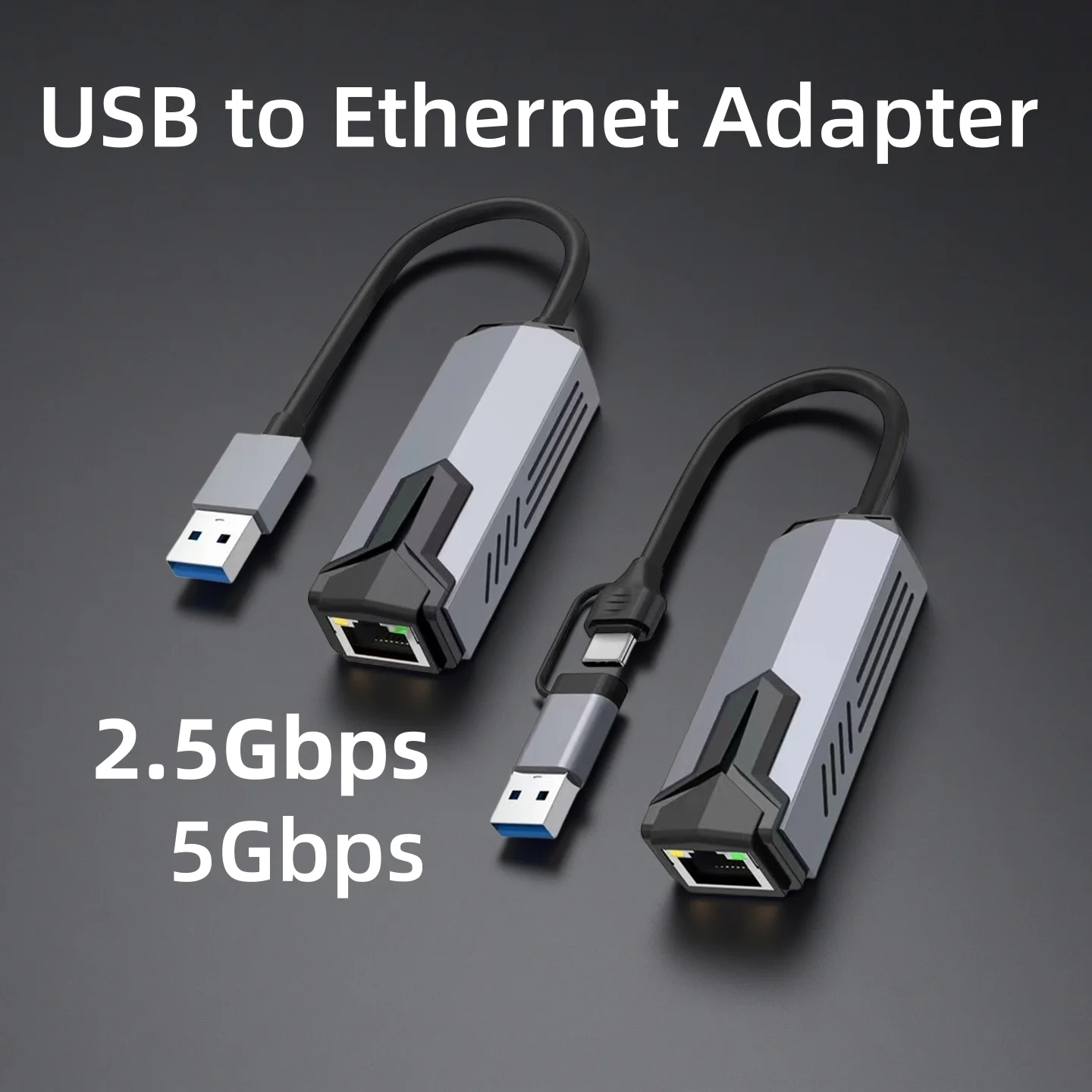

Thunderbolt4/3 Compatible USB-C to 2.5G/5Gbps Ethernet Adapter High-Speed USB to RJ45 Network Card for Macbook Pro, Laptop & NAS
