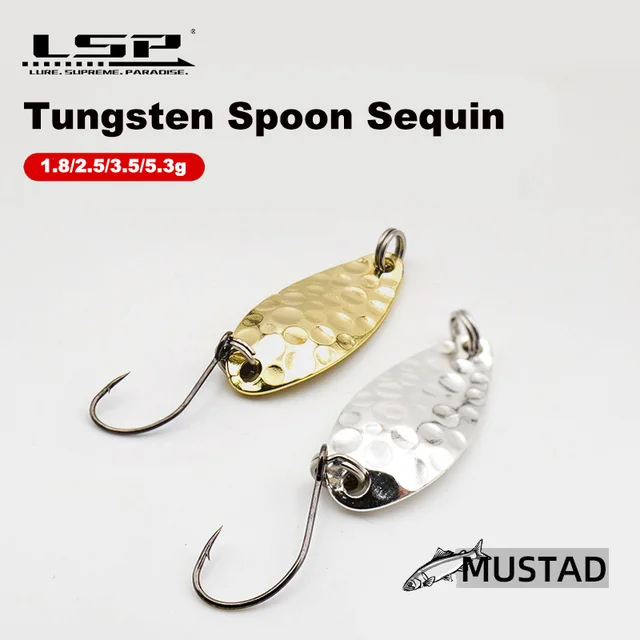 LSP Spoon Sequin 1.8g/2.5g/3.5g/5.3g Sztuczne przynęty na okonia z twardymi cekinami i metalowymi pailletami