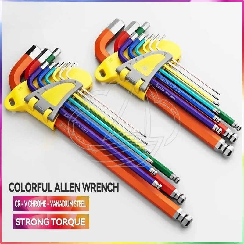 1.5-10mm L-Type Internal Hex Wrench Set Manual Repair Tool for Home & Workplace