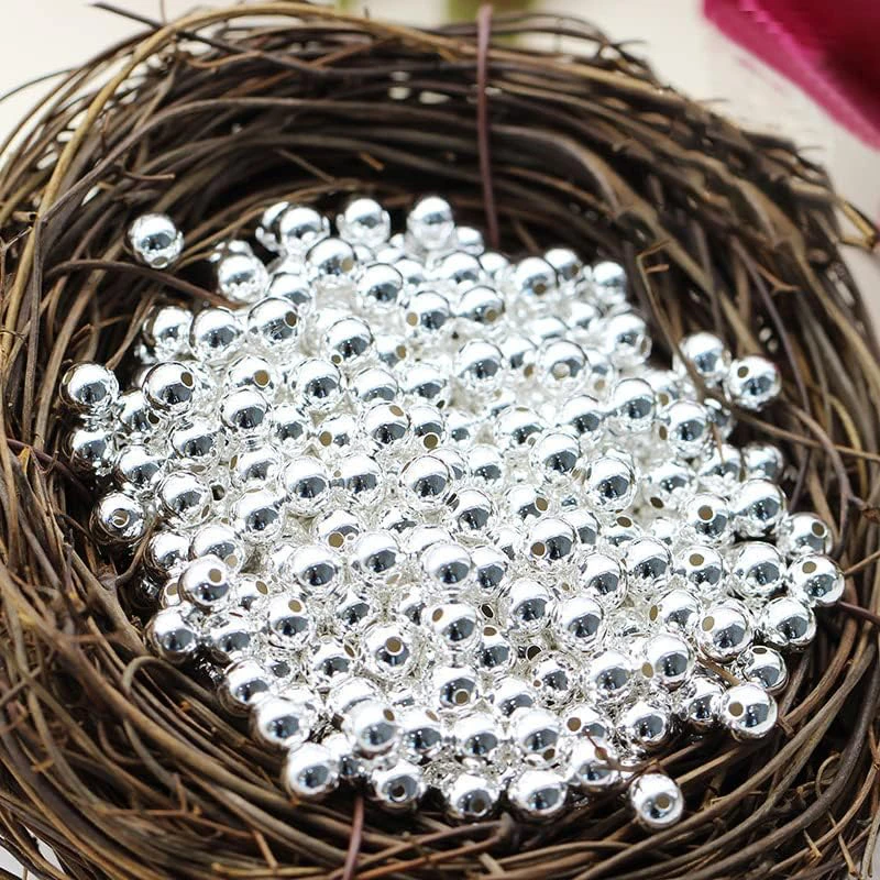 

2-5MM 925 Sterling Silver Beads for Jewelry Making,Smooth Round Ball Spacer Beads for Ring, Necklace, Earring, Bracelet Making