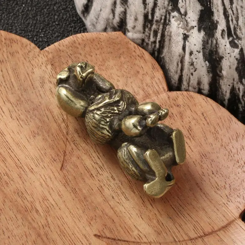Solid Brass Sitting Poodle Small Ornament Dog Animal Figurine Desk Display Vintage Collectible