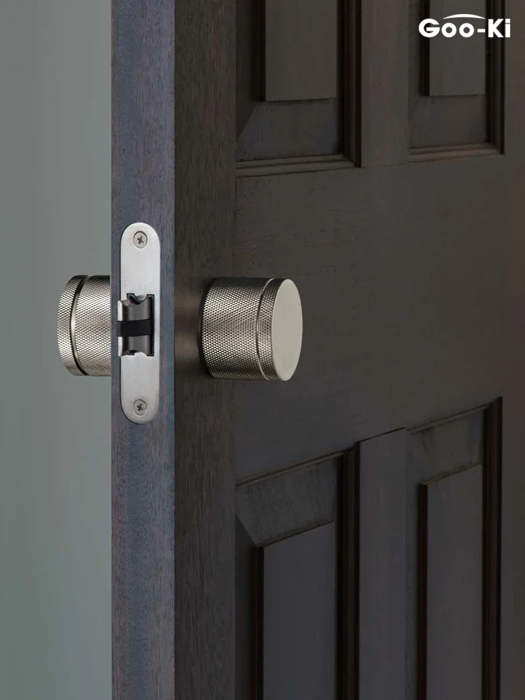 Imagem -05 - Titânio Silver Cross Knurled Lock Knob Indoor Lock Grupo Privacy Locktoilet Rotable Door Mute Knob para Quarto