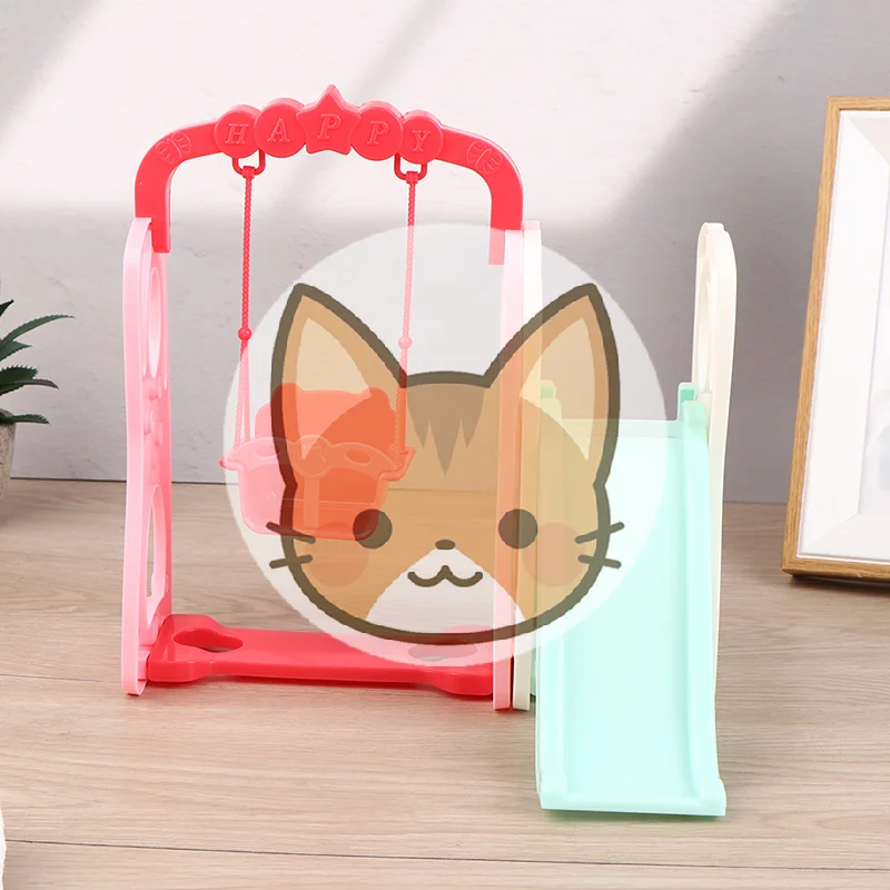 

1Set Doll house home scene decoration swing slide suit model decoration amusement park