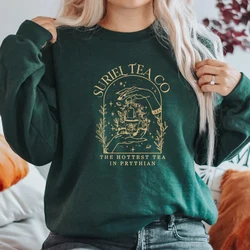 Suriel Tea Co Sweatshirts A Court of Thorns and Roses Shirt Bookish Hoodie Women's Long Sleeve Sweatshirt SJM Acotar Sweatshirt