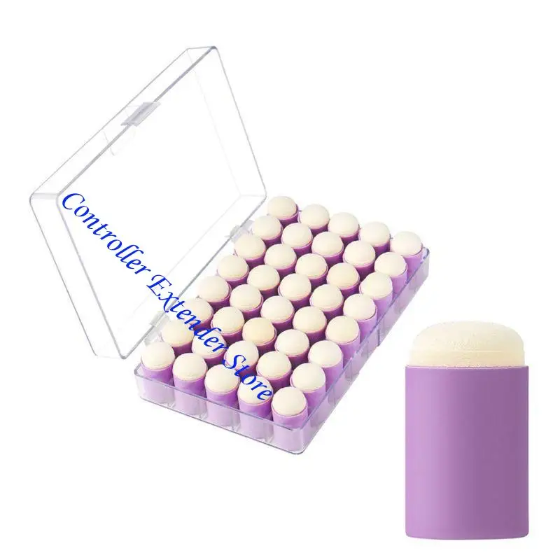 

N84B Sponge Daubers for Stamping DIY Craft Finger Sponge Daubers with Clear for Case for Painting Drawing Card Making DIY