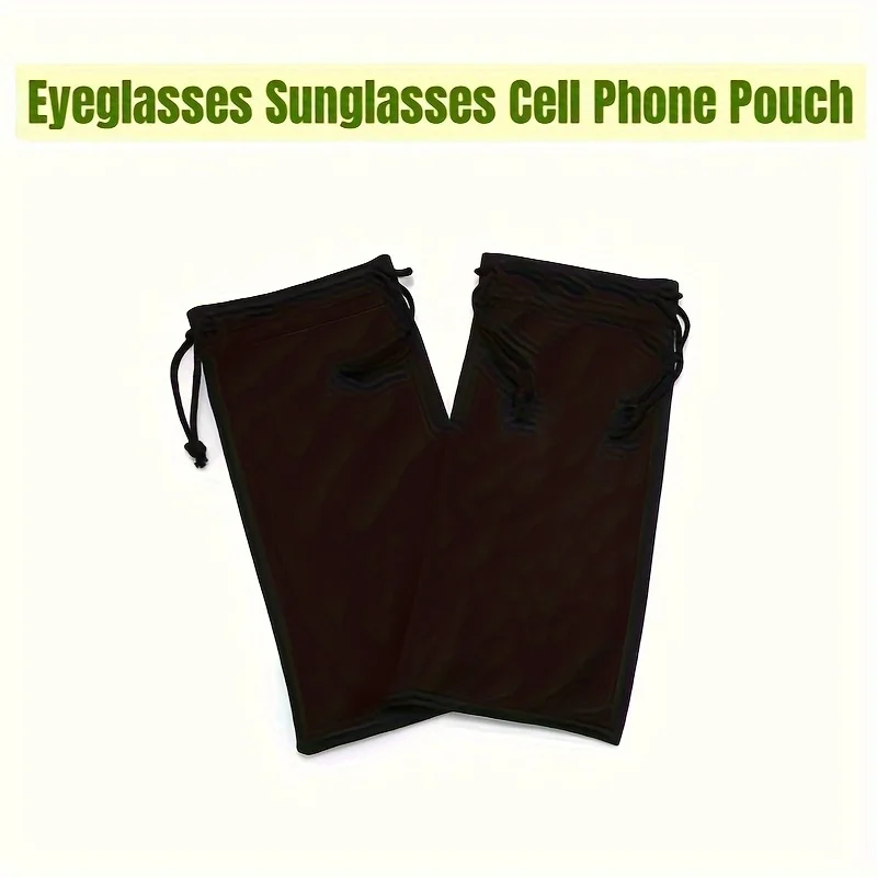 black microfiber buggy bag with drawstring, glasses storage cloth bag, sunglasses drawstring bag, mobile phone data line bag