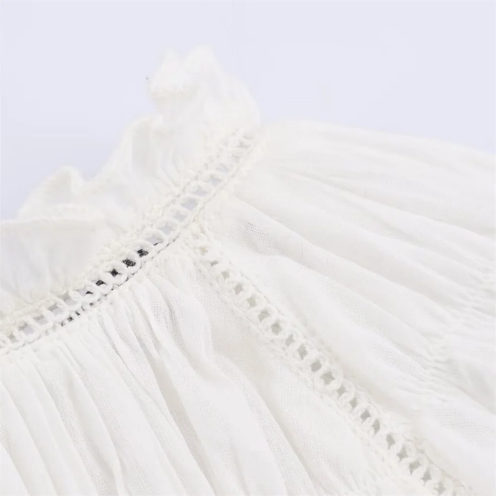 Abbigliamento invernale da donna nuovo temperamento casual semplice camicia a maniche lunghe in stile romantico a nido d'ape