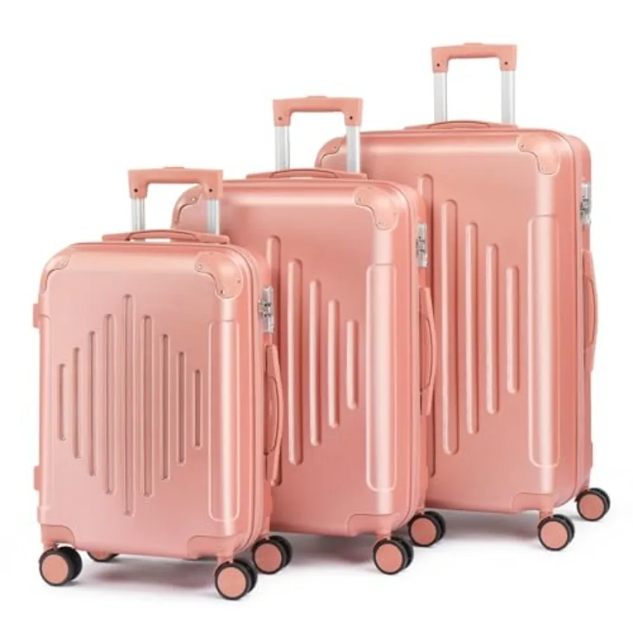 

Комплект из 3 предметов для путешествий Karl Home: чемоданы с замком TSA, формованными углами, 4 вращающимися колесами, жестким корпусом из ABS-пластика, для ручной клади и багажа.