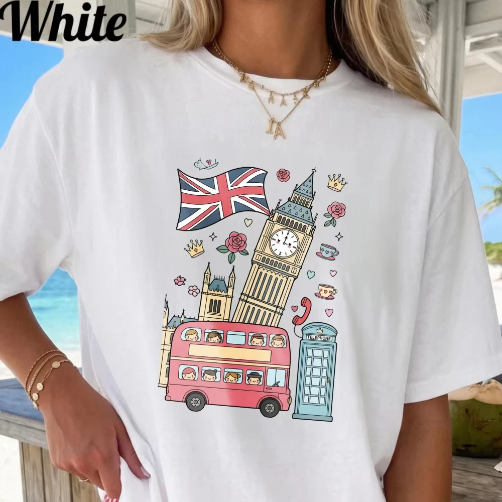Women'S Fashion London - Komik Sevimli Pembe Londra Otobüsü Grafik