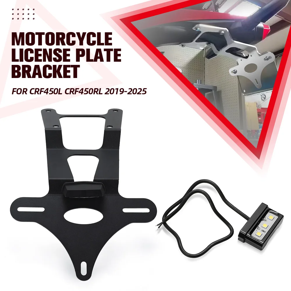 

Motorcycle License Plate Holder Tail Light Bracket Tidy Fender Eliminator For HONDA CRF450L CRF450RL 2019 - 2022 2023 2024 2025