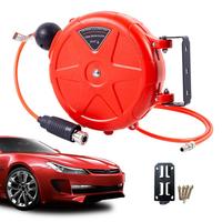 Retractable Air Hose Reel 10m Automatic Rewind Commercial Reel Wall Mounted With Swivel Bracket Quick Coupler Air Compressor