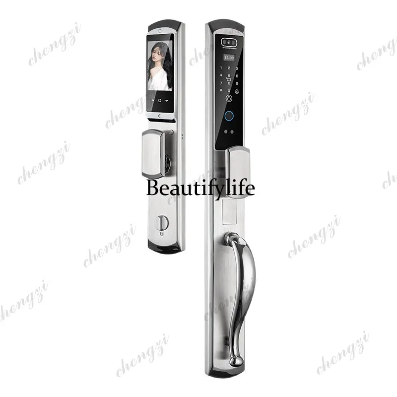 Automatic 3D facial recognition fingerprint password lock Home electronic smart door lock Anti-theft