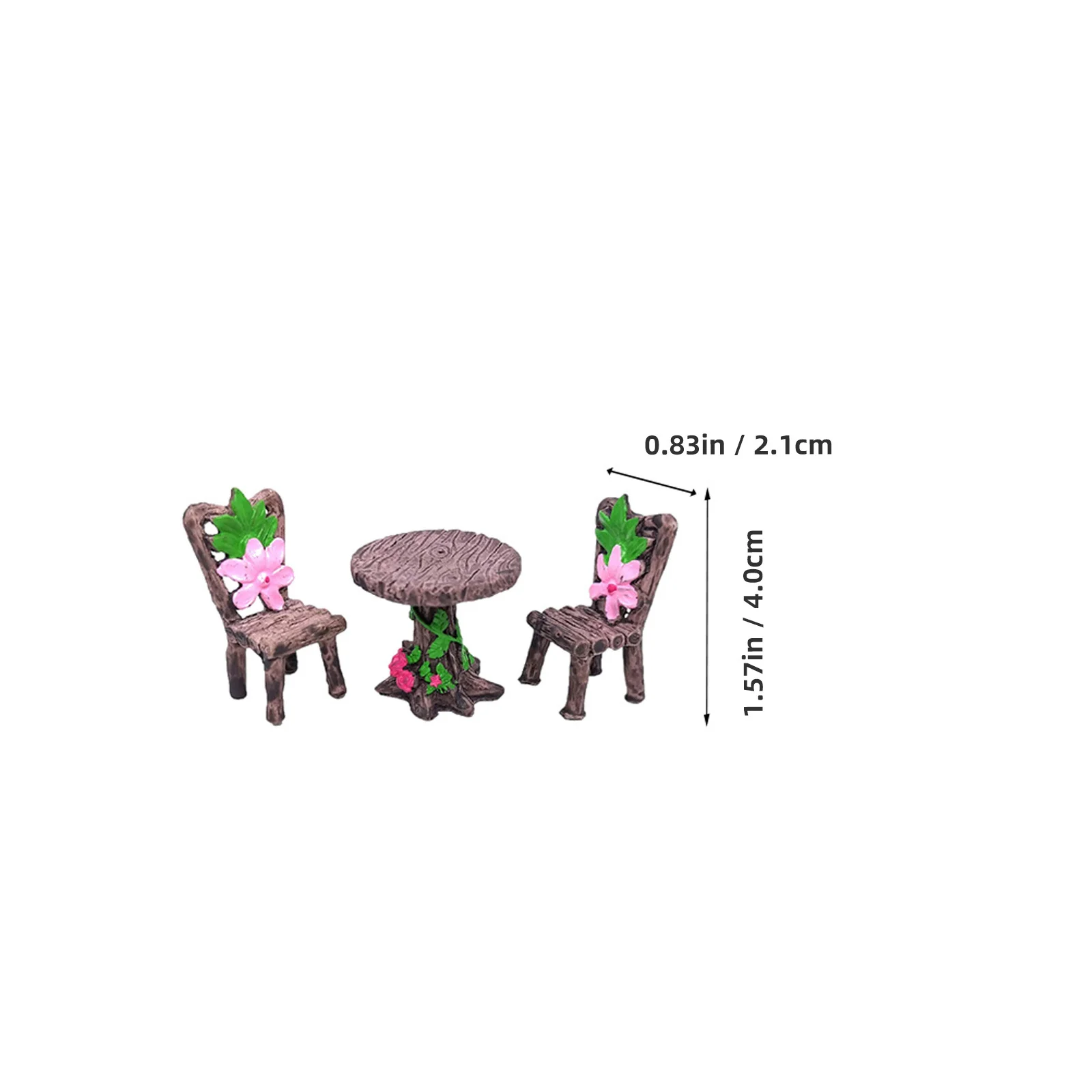 4 juegos de Mini muebles de resina, decoraciones encantadoras para micropaisaje, Mini silla de resina, accesorio de paisaje en miniatura
