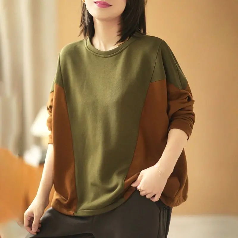 

Long-sleeved Sweatshirt for Women T-shirt Spring and Autumn New Loose Round Neck Casual All-match Top