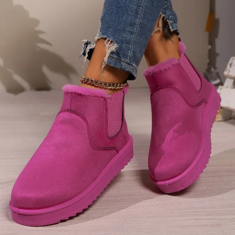 New Winter Women Snow Boots Plush Warm Non Slip Waterproof Ladies Flats Sneakers Casual Slip on Female Ankle Boots Botas Mujer