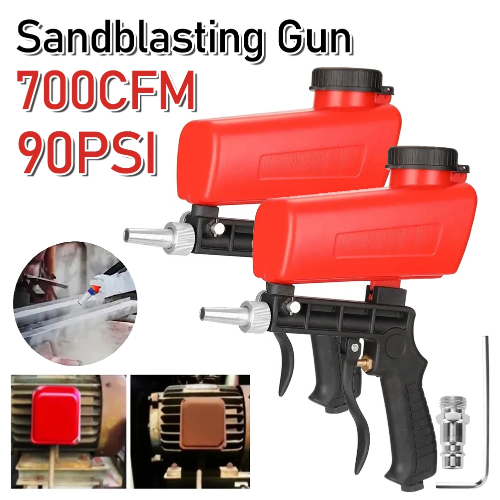 

90psi Portable Handheld Sandblaster 1/4inch Pneumatic Sand Blasting Machine 21lbs for Sandblasting Polishing Metal Rust Removal