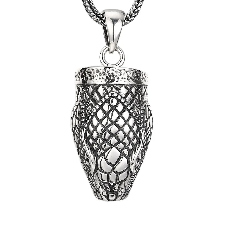 

Ожерелье с подвеской в виде головы змеи из стерлингового серебра 925 пробы - винтажная тайская серебряная окисленная отделка на год змеи (бесплатная доставка)