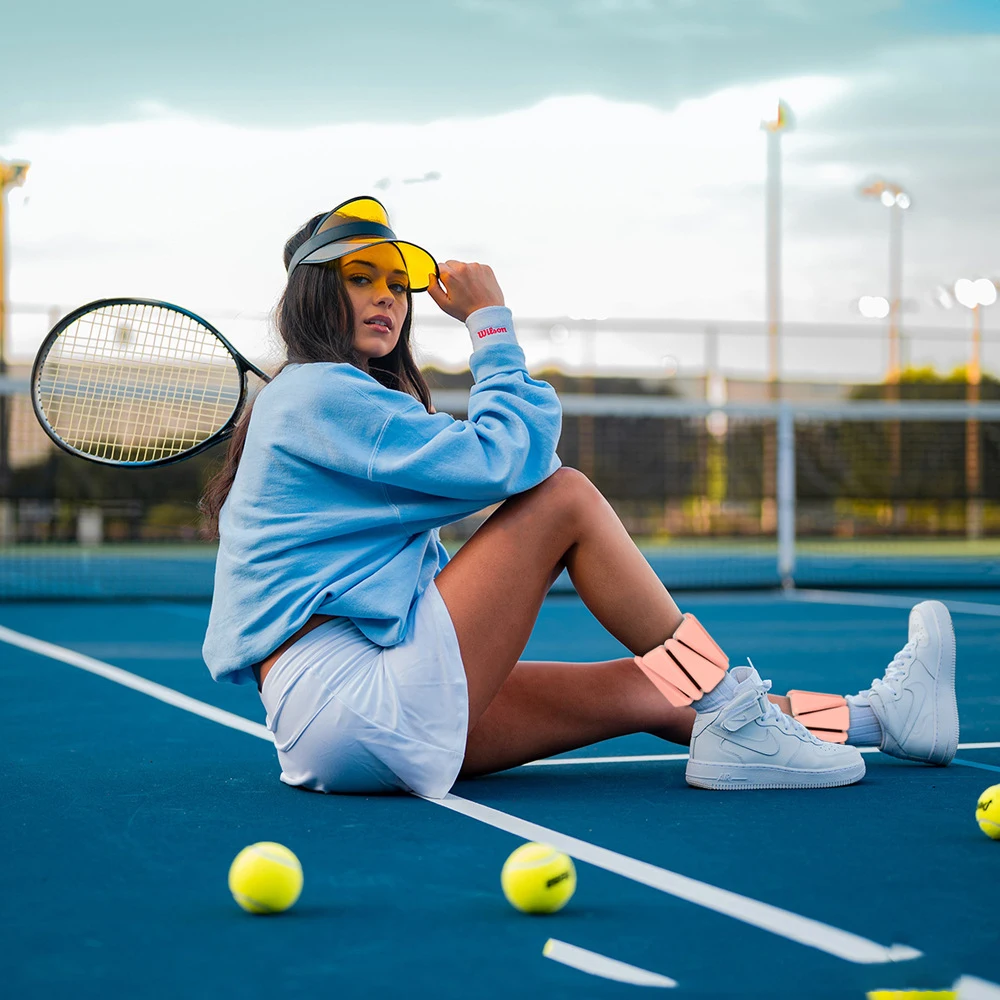 1000 جرام أوزان المعصم للنساء والرجال قابل للتعديل وزن الذراع والساق يمكن ارتداؤها سوار مرجح لليوجا والجري وتدريبات صالة الألعاب الرياضية