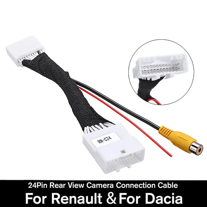 24 Pin Car Rear View Camera Adapter Wire Fit For Renault And For Dacia Car Accessories Rear View Adapter Cable