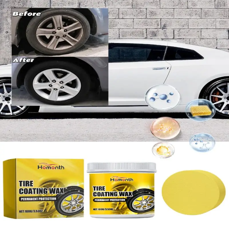 Tire Coating Wax Tire Protection: Solution Agent Shine Applicator Cleaner Car Motorcycle RV