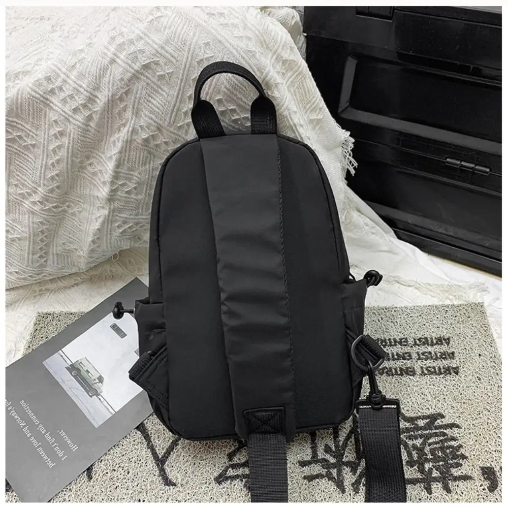 Fashion Men\'s Nylon Chest Bag Large Capacity Wear-resistant Travel Sling Bag Black Mini Backpack Crossbody Bag