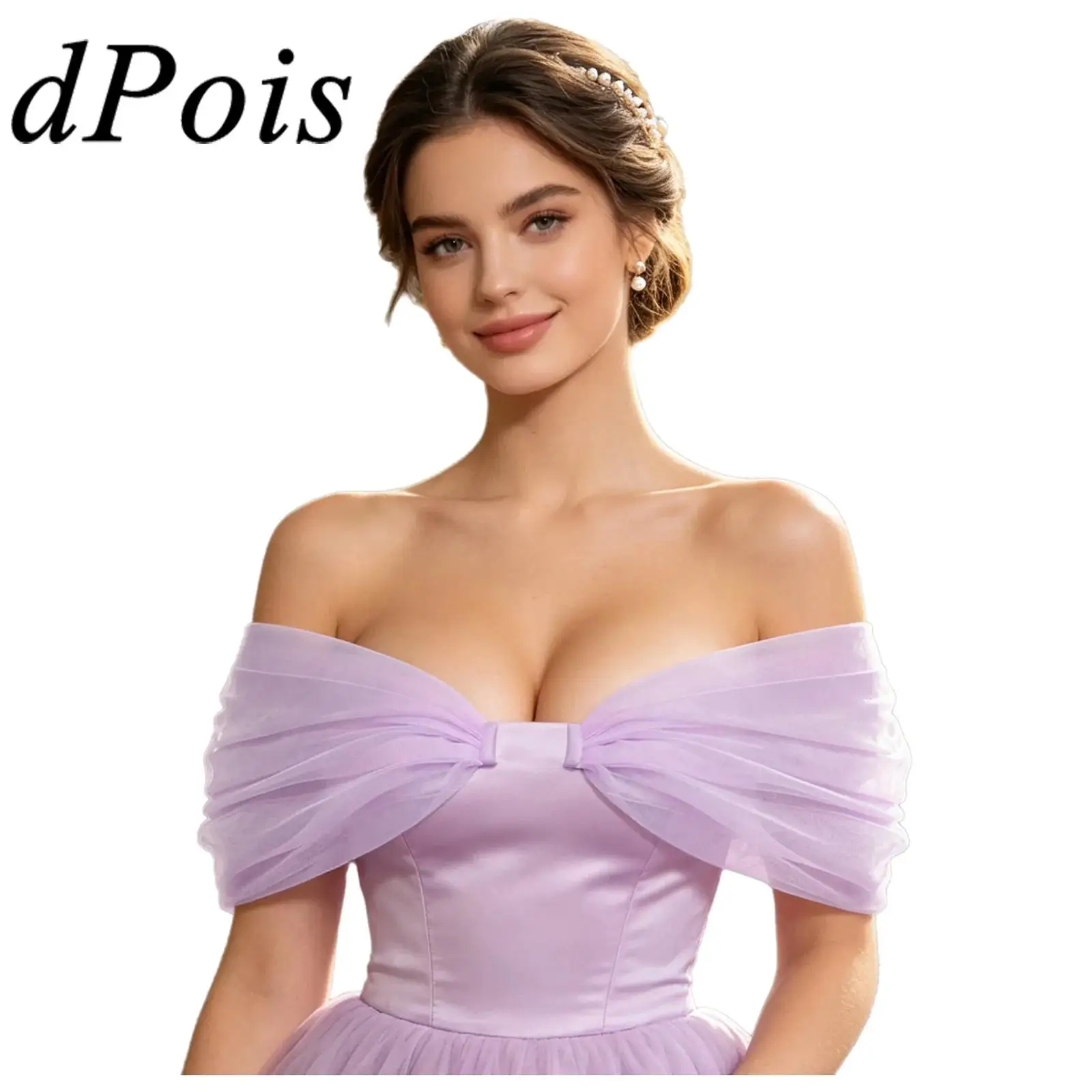 

Shoulder Wraps Tulle Sleeves Ruched Pin-fixed Separated-type Puff Sleeves Party Dress Accessories for Wedding Birthday Gowns