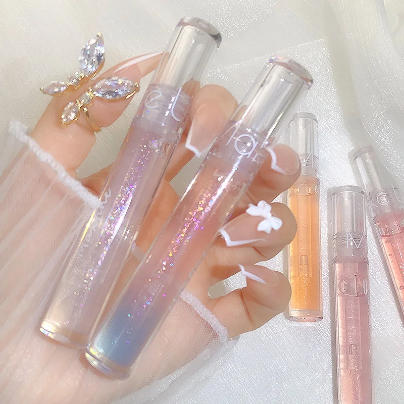 6 Color Mirror Lip Glaze Water Transparent Jelly Gloss Water Light Bright And Durable Natural Moisturizing