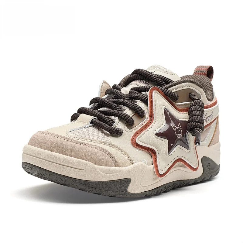 

XTEP женская Sport oes повседневная удобная дышащая водонепроницаемая противоскользящая резиновая подошва со звездами среднего кроя на осень 2024 г.