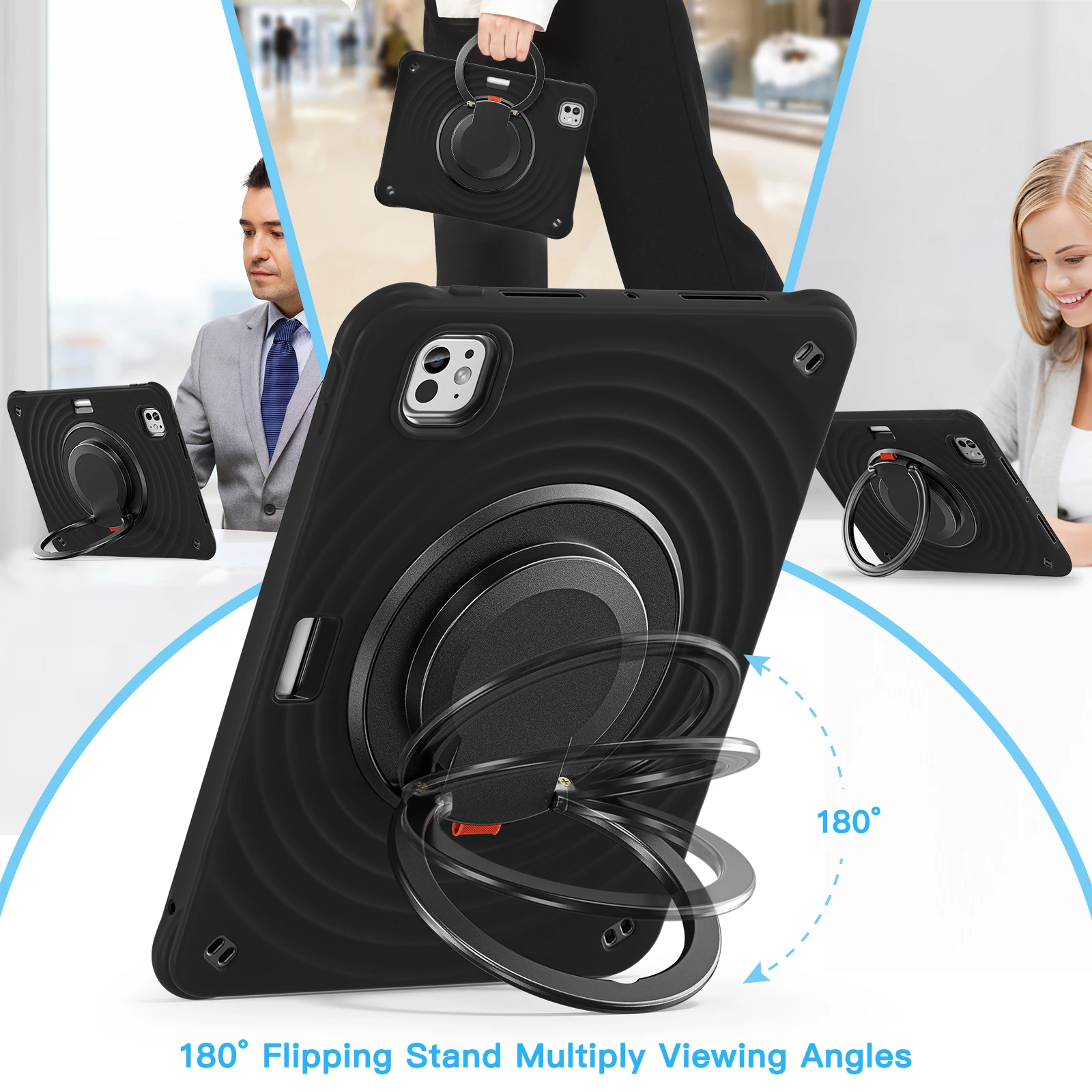 Rotation Stand Tablet Case For iPad Pro 2024 2025 11 13 Mini Air 3 4 5 6 7 8 9 10th Generation 10.2 10.9 12.9 inch Handle Cover