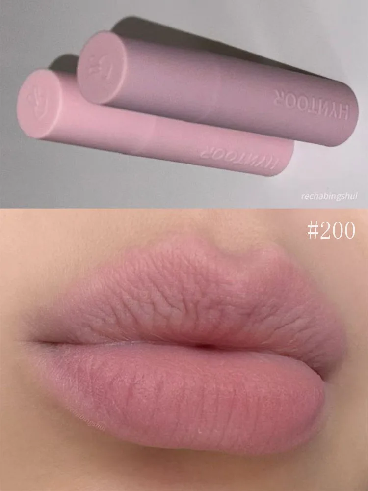 HYNTOOR Macaron Lip Mud Matte Velvet Lipstick Nude Rose Pink Korean Style Long Lasting Non‑dry Lip Low Saturation Cosmetics