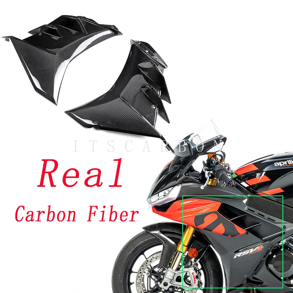 For Aprilia RSV4 2021 2022 2023 + Motorcycle Accessories 100% Carbon Fiber Wind Deflector Spoiler Side Fairing Part Kit Panels